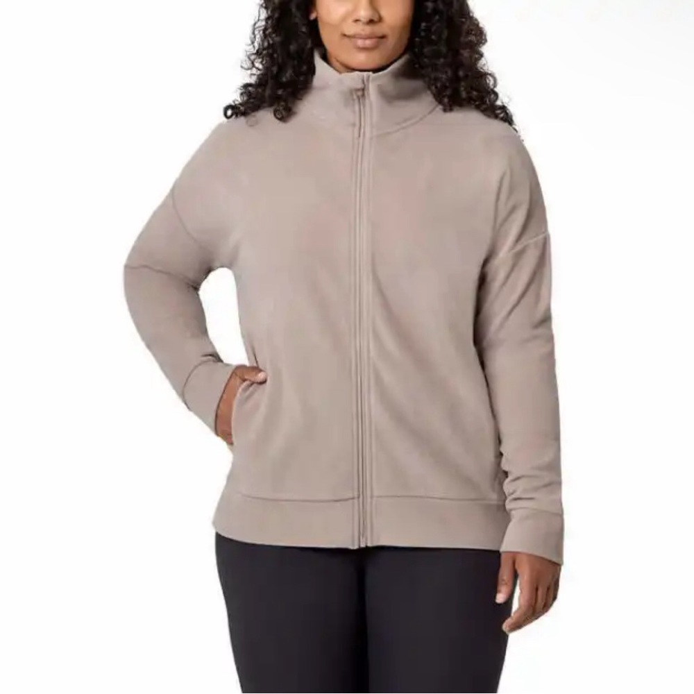 MONDETTA Mock Neck Cozy Full Zip Jacket